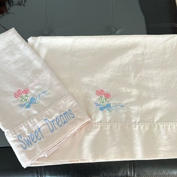 Lauren Ralph Lauren Light Pink Upcycled Cotton Pillowcases Custom Embroidery - Picture 7 of 9